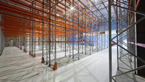 Selective Pallet Racking row in large warehouse facility