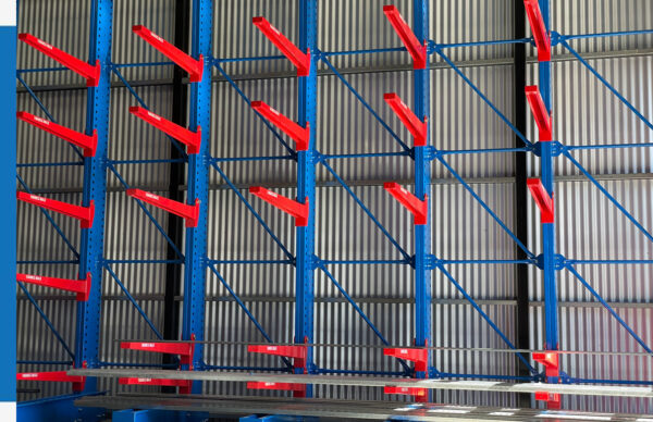 Cantilever racking at an electrical wholesaler warehouse