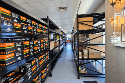 Crisp Black Shelving Display 1