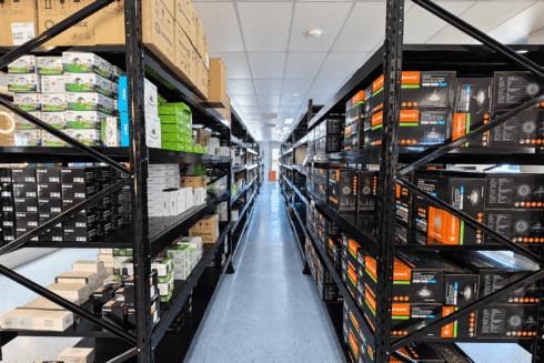 Crisp Black Shelving Display 6